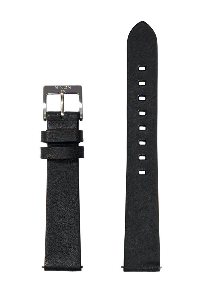 16mm Veg Tanned Leather Band Black