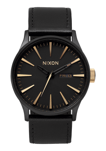 Sentry Leather Matte Black / Gold View 1