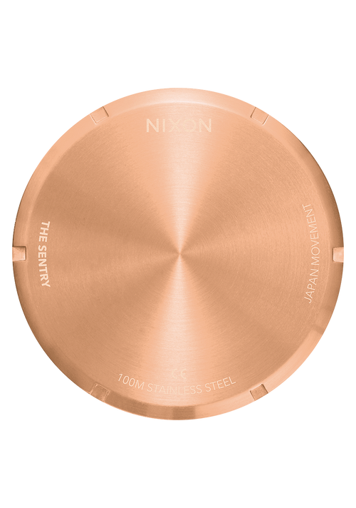 Sentry Leather Rose Gold / Gunmetal / Brown