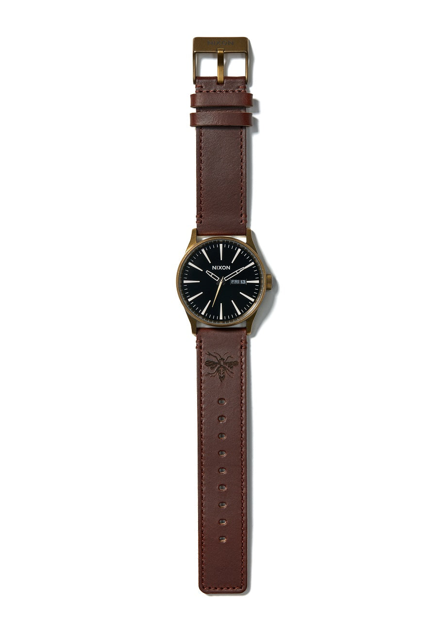 Nixon Sentry Leather Brass / Brown / Chippa View 5