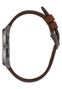 Porter Leather Gunmetal Indigo Brown View 2