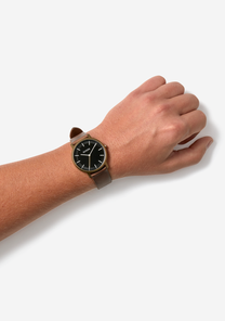 Porter Leather Brass Black Brown View 5