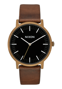 Porter Leather Brass Black Brown View 1