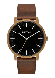 Porter Leather Brass Black Brown