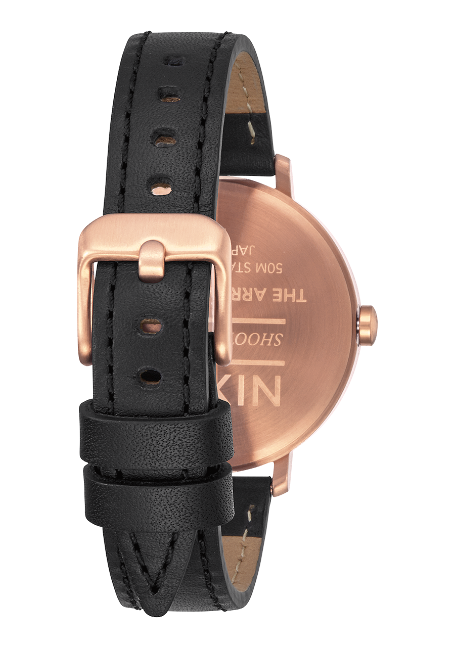 Arrow Leather Rose Gold Black View 3