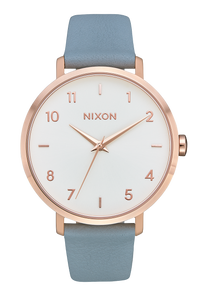 Arrow Leather Rose Gold Blue View 1