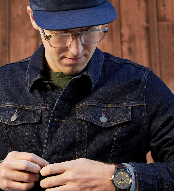 Patrol Leather Gunmetal / Gold