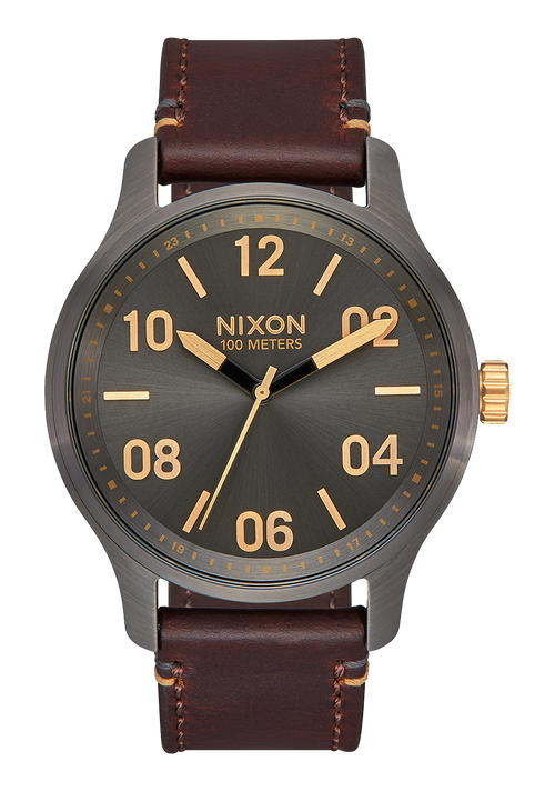 Patrol Leather Gunmetal / Gold