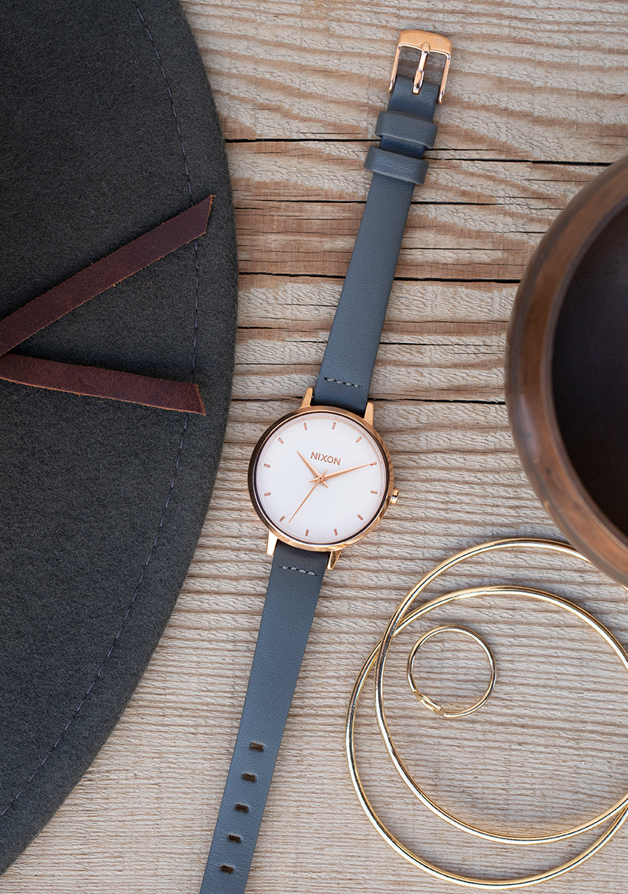 Medium Kensington Leather Rose Gold Gray View 5