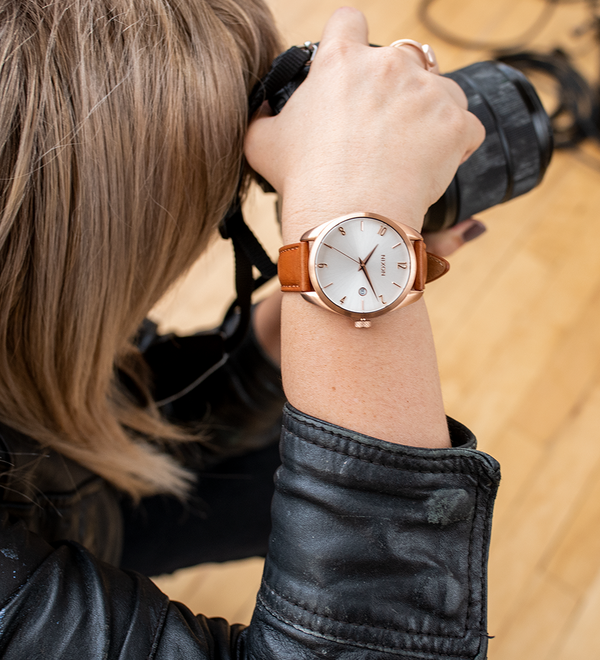 Thalia Leather Rose Gold / White