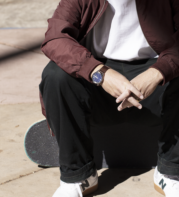 Sentry Solar Leather Navy Sunray / Silver