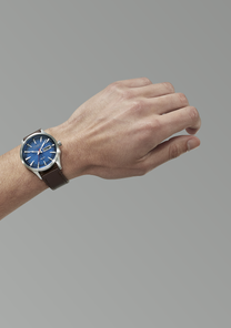 Sentry Solar Leather Navy Sunray / Silver View 8