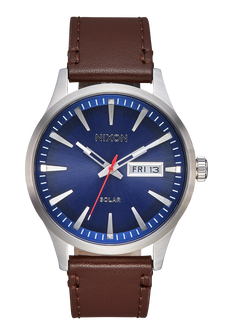 Sentry Solar Leather Navy Sunray / Silver