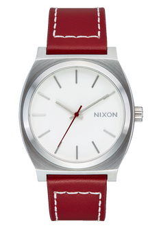 Time Teller Leather Silver / Egret / Cranberry