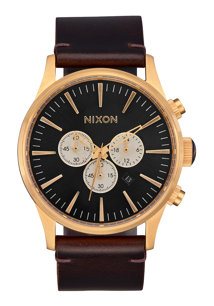 Sentry Chrono Leather Gold / Indigo / Brown