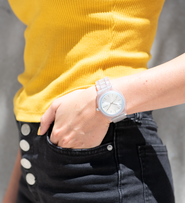 Time Teller Acetate Clear Silver Sunray Rainbow