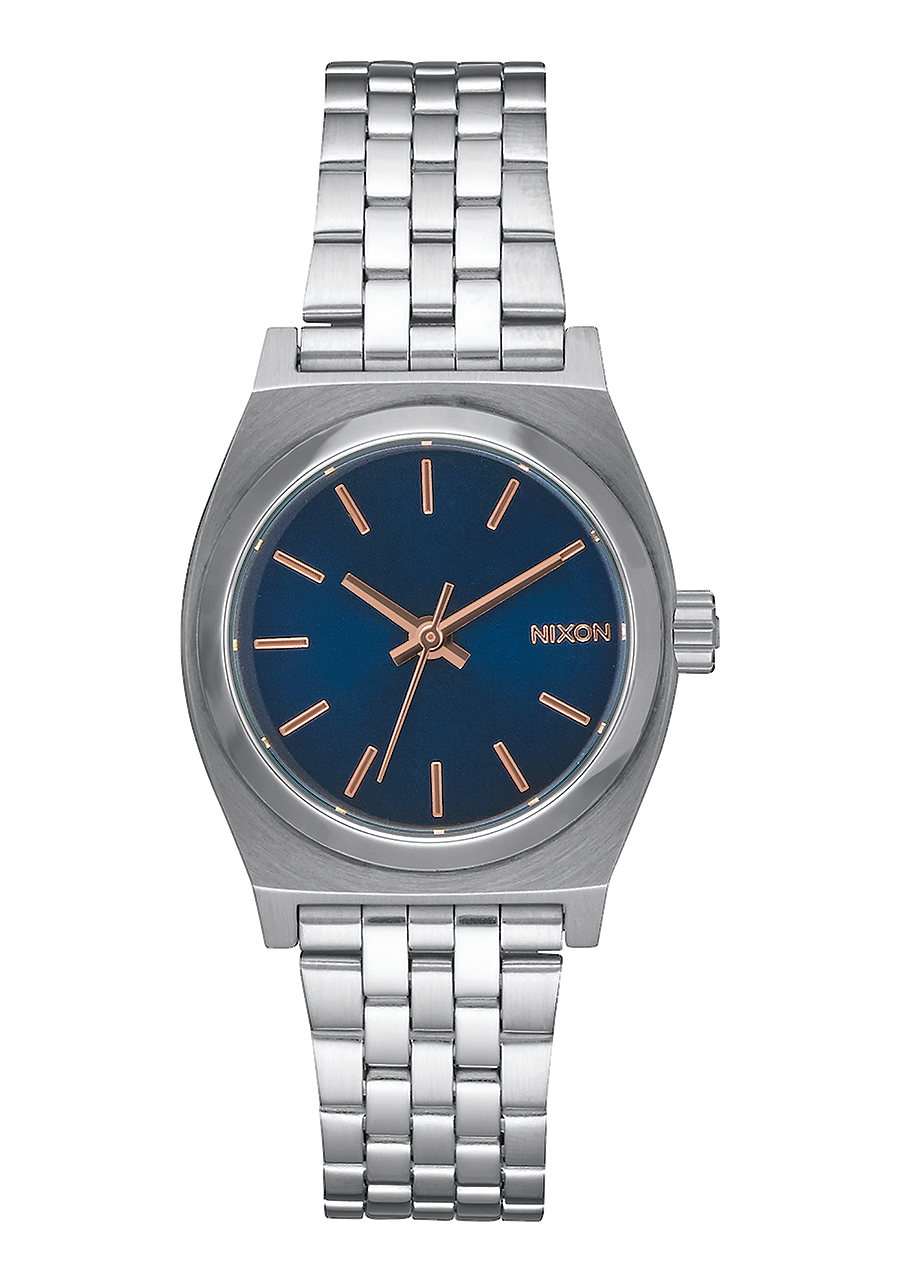 Small Time Teller Navy Rose Gold View 1
