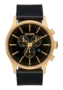 Sentry Chrono Leather Gold Black Black V1 View 1