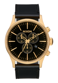 Sentry Chrono Leather Gold Black Black V1