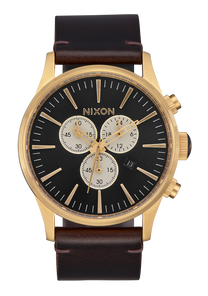 Sentry Chrono Leather V1 Gold / Indigo / Brown View 1
