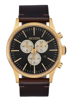 Sentry Chrono Leather V1 Gold / Indigo / Brown
