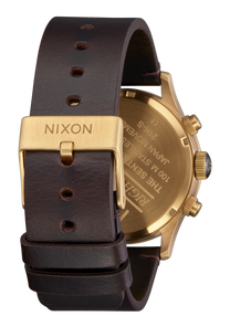 Sentry Chrono Leather V1 Gold / Indigo / Brown View 3