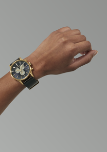 Sentry Chrono Leather V1 Gold / Indigo / Brown View 5