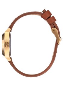 Small Time Teller Leather Light Gold / White Sunray View 3