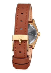 Small Time Teller Leather Light Gold / White Sunray View 4