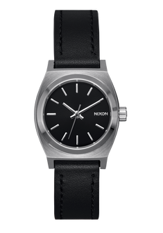 Small Time Teller Leather Silver / Black