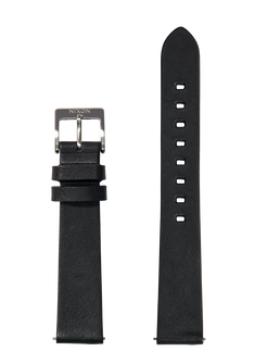 16mm Veg Tanned Leather Band Black