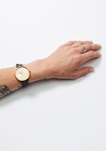 16mm Pineapple Leather Band Black View 6