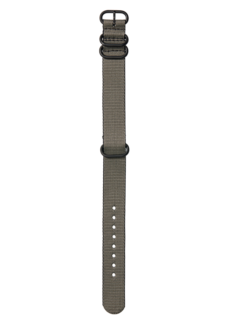 20mm One Piece #TIDE Recycled PET Strap Khaki / Black