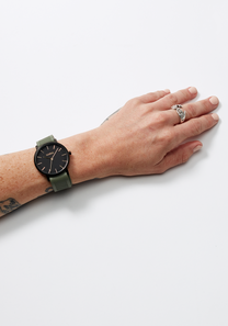 20mm One Piece FKM Rubber Strap Olive View 6