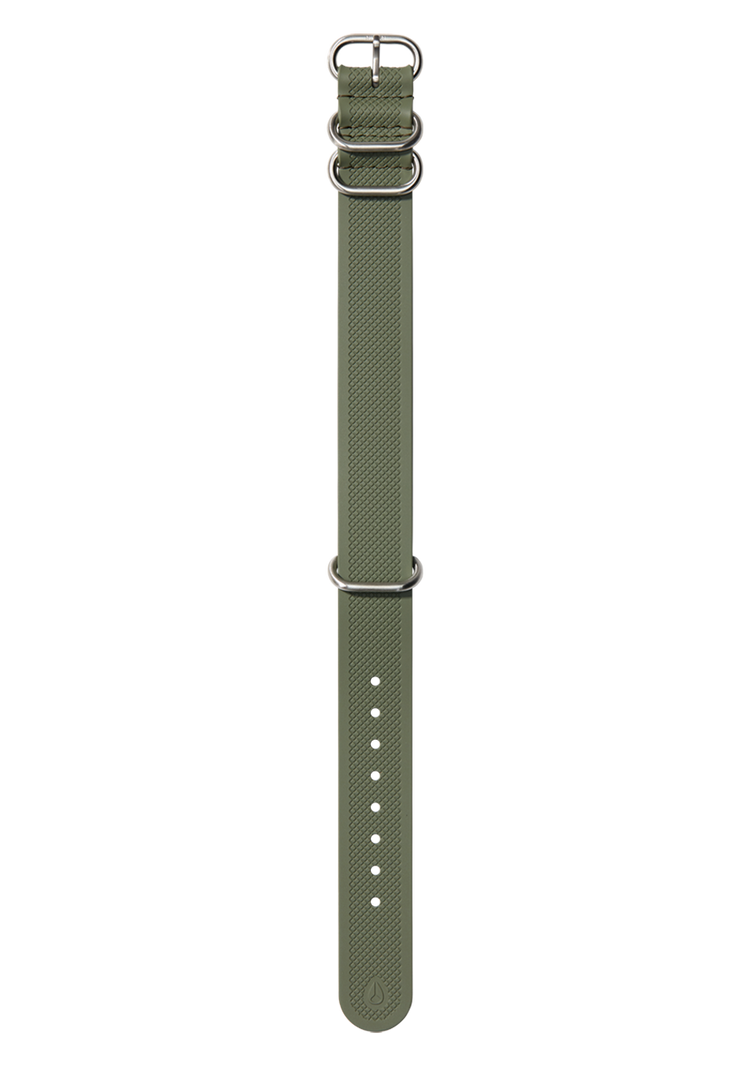 20mm One Piece FKM Rubber Strap Olive
