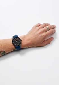 20mm One Piece FKM Rubber Strap Navy / Blue View 6