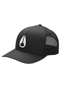 Iconed Trucker Hat Black White View 1
