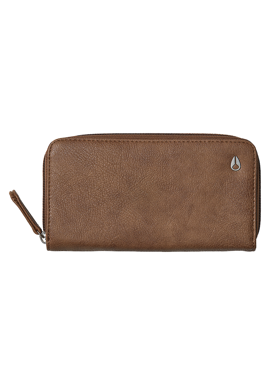 Tree Hugger Veg Leather Large Wallet Brown Wash View 1