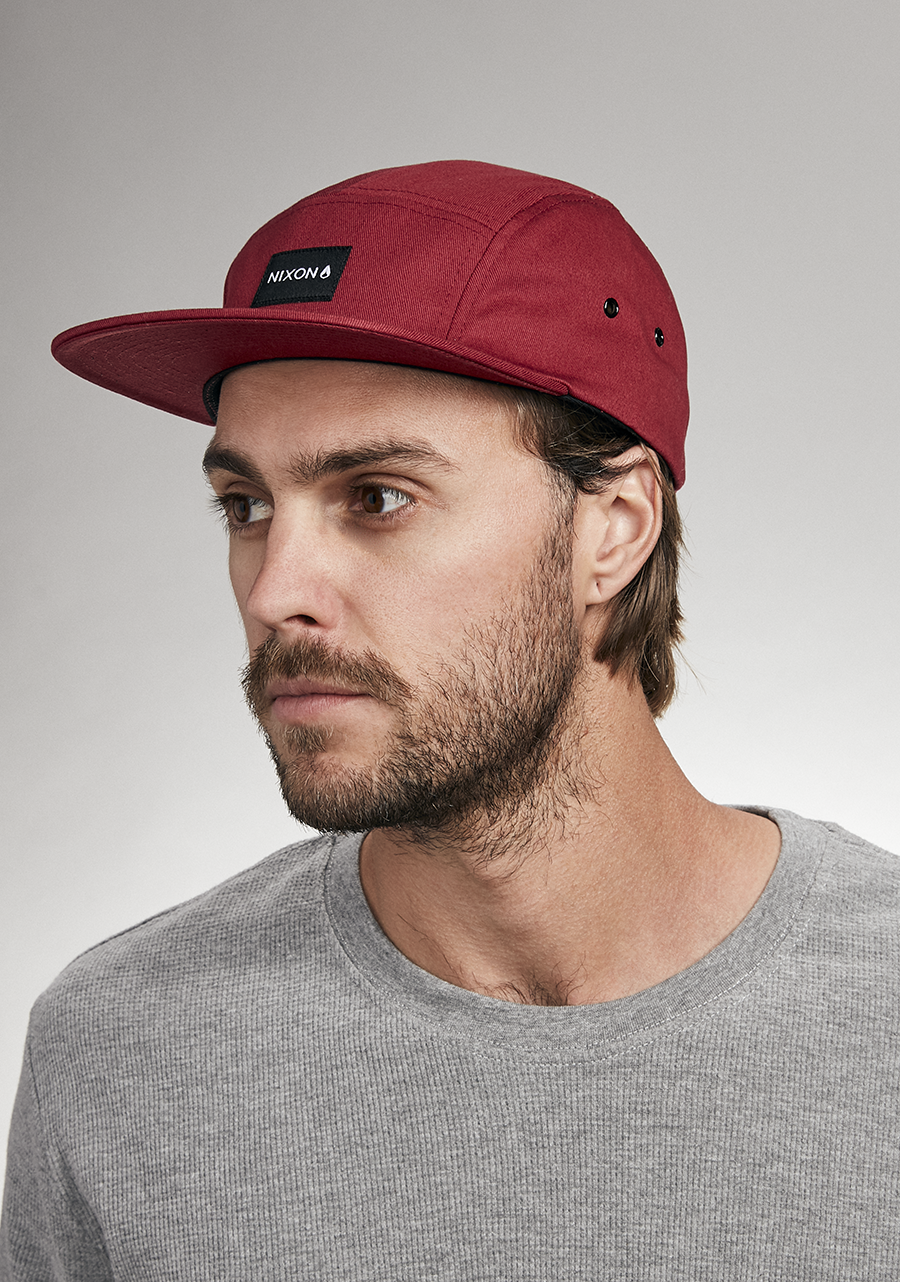 Mikey 5 Panel Hat Burgundy View 5