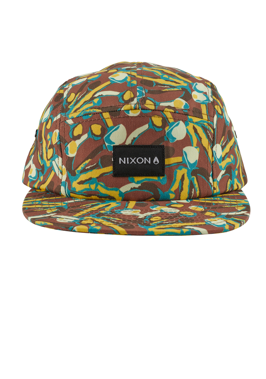 Mikey 5 Panel Hat Brown Multi View 3