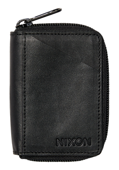 Orbit Zip Card Leather Wallet Black