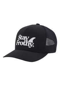 Frothy Snapback Hat Black White View 1