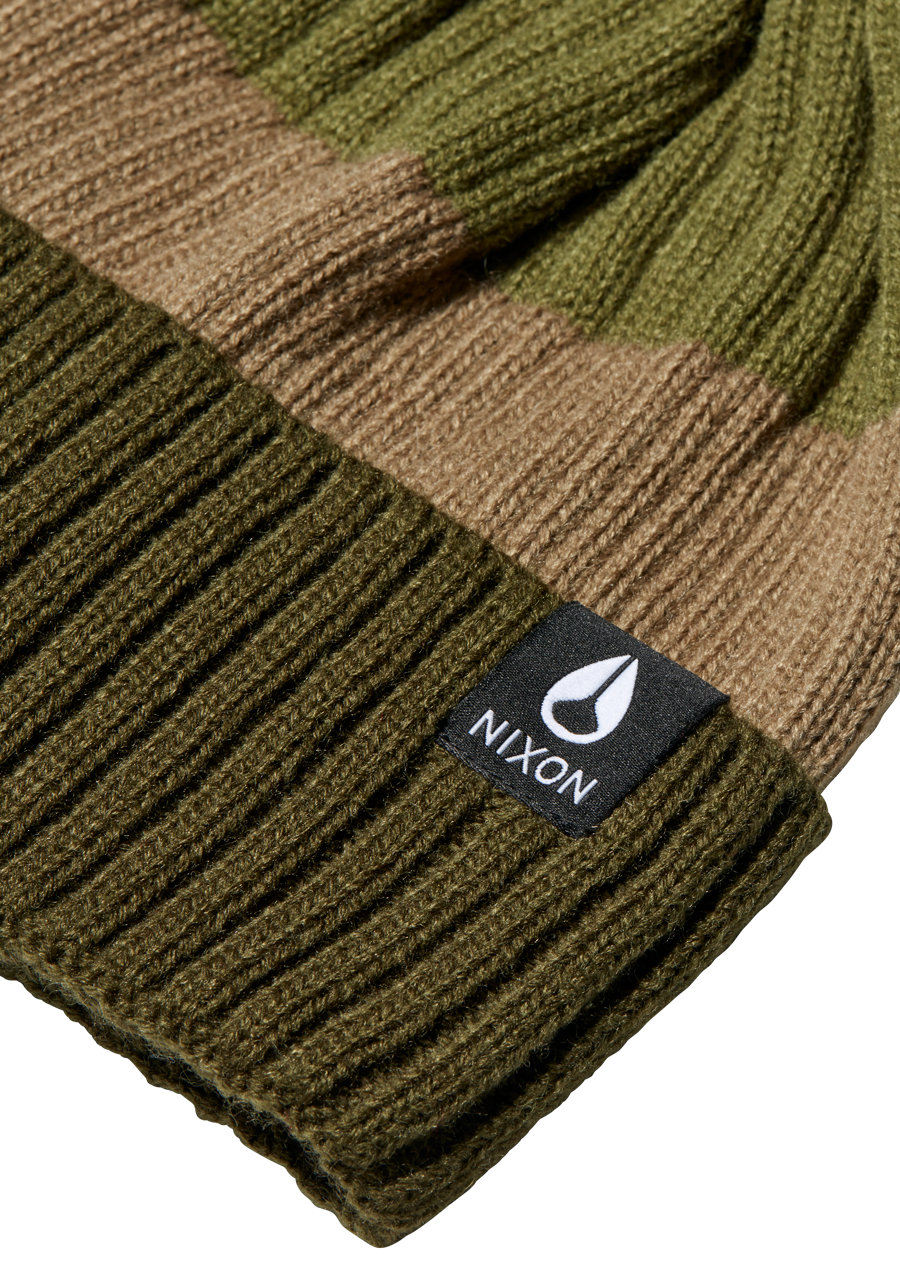 Schrader Pom Beanie Olive Multi View 2