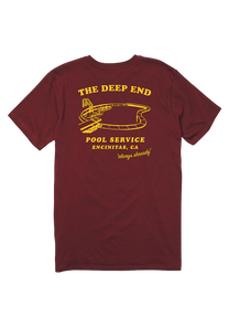 Pool Service T Shirt Burgundy View 2