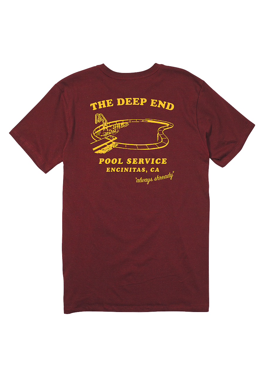 Pool Service T Shirt Burgundy View 6